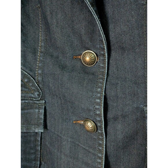Venezia Denim Blazer Jacket Womens Plus 18 20 Blue Dark Wash Embroidered Pockets - Picture 4 of 9